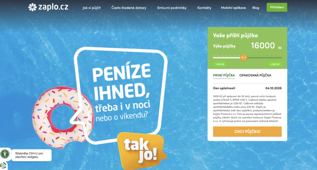 malá půjčka ihned na účet