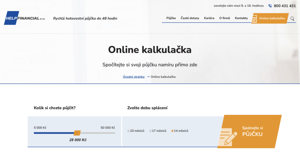 Hotovostní půjčka od Help Financial nabízí rychlé peníze na ruku.