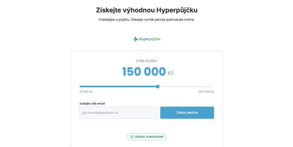 Jediný vyplněný online formulář zajistí rychlé porovnání dostupných finančních nabídek na českém trhu.